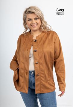 Picture of CURVY GIRL BUTTONED SUEDE JACKET